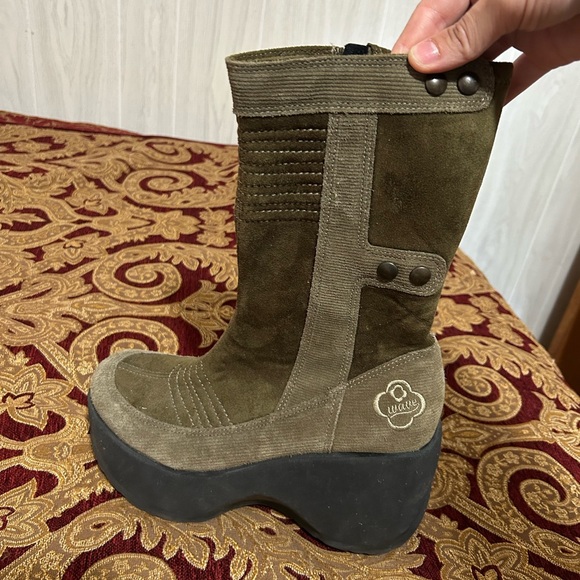 Dark green Shin-High Women's Boots - Picture 2 of 10